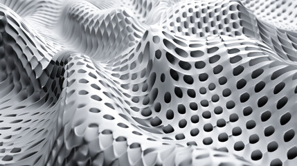 Wall Mural - Monochromatic Geometric Waves Abstract Background