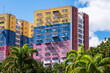 Caracas, Venezuela:  colorful buildings with the venezuelan flag along the 