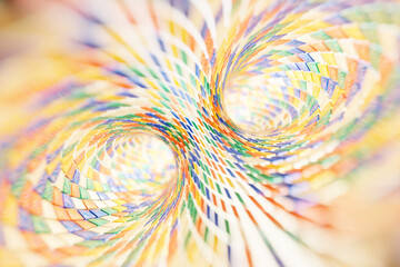 Poster - Three-dimensional rendering of a multi-colored tunnel with a pattern