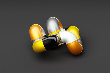Poster - Abstract dynamic   colorful   shape. 3D illustration and rendering. Elegant line background.