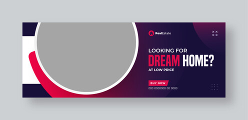 Canvas Print - Real estate social media facebook cover web banner template