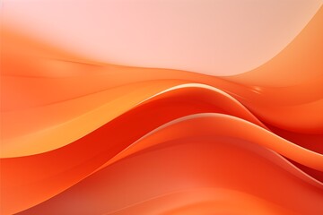 Canvas Print - Orange gradient wave background. Orange curve banner.