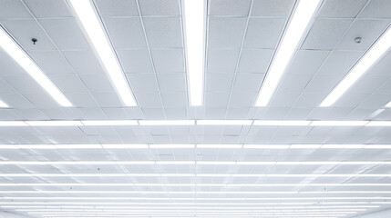 Poster - Fluorescent lamp on white ceiling