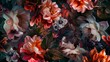 © ND STOCK - Multicolor beautiful fantasy vintage wallpaper botanical flower bunch, a vintage motif for floral print digital background