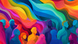 © Farid - Colorful Rainbow Pride Month Vector Background Human Rights Diversity Concept LGBT Individuality
