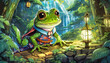 ファンタジーRPGゲームに出てくる蛙のキャラクター