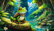 ファンタジーRPGゲームに出てくる蛙のキャラクター