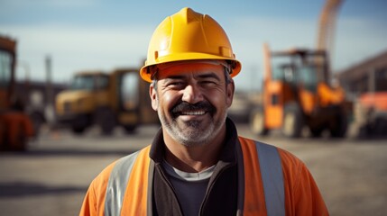 Wall Mural - Face portrait of a construction worker