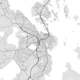 Fototapeta Londyn - Stavanger map, Norway. Grayscale city map, vector streetmap.