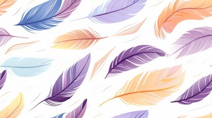 Leinwandbilder - Generative AI Simple aquarelle feather pattern