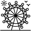 Ferris wheel line icon design 