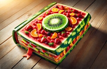 Wall Mural - a book made entirely of fruits