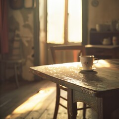 Sticker - coffee cup on table