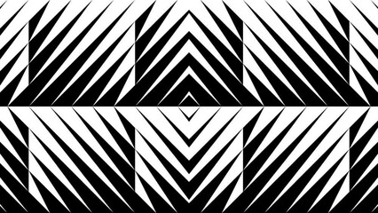 Wall Mural - Abstract creative black and white geometric shape zigzag stripe motion background. Video animation Ultra HD 4k footage.