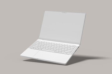 Wall Mural - Laptop Clay Blank Mockup