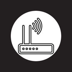 Wi Fi icon vector. Wireless internet logo design. Wifi vector icon illustration in circle isolated on black background