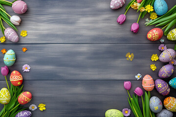  Easter Egg Background, Festive Holiday Elements, with Copy Space