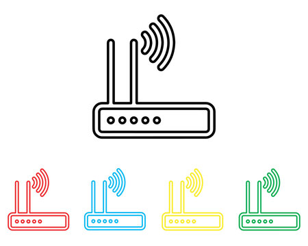 Wi Fi icon vector. Wireless icon sign symbol in trendy flat style. Set elements in colored icons. Wifi vector icon illustration isolated on white background