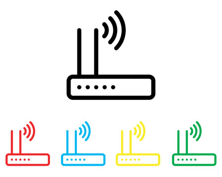 Wi Fi icon vector. Wireless icon sign symbol in trendy flat style. Set elements in colored icons. Wifi vector icon illustration isolated on white background