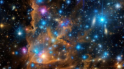 Wall Mural - a breathtaking outer space landscape featuring nebulae and stars emitting radiant light from a vibra