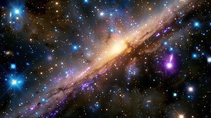 Wall Mural - stunning outer space scenery with nebulae, stars emitting light from a radiant galaxy, illuminating 