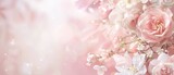 Fototapeta Kwiaty - Pink Flowers on Pink Background