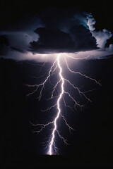 Wall Mural - Thunder strike on black background