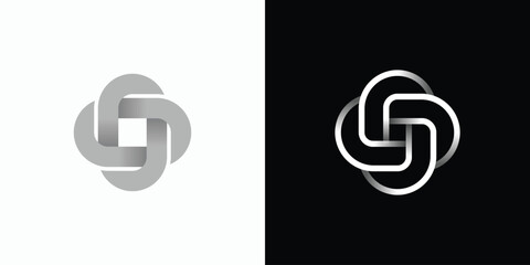 Poster - Vector logo design of infinity square shape variations with transparent depth effect.
