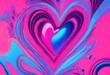 Surreal background design for valentine's day using acid colors, psychedelic culture. Double tone pink and blue background
