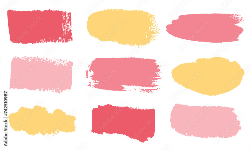 Color Text Frames Hand drawn doodle color frame collection. Set of rectangle frames for ...