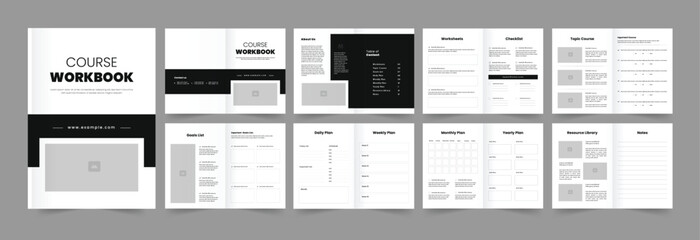 Wall Mural -  Course Workbook Template  Minimal style Workbook Design