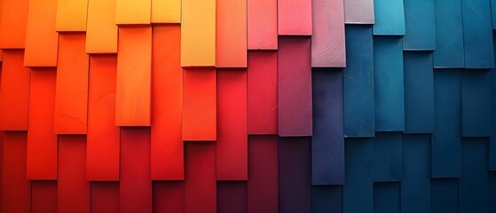 colorful brick wall. gradient design, vibrant wood design, beautiful architecture