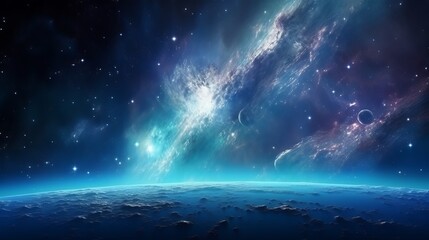 Wall Mural - Beauty of planet Earth Infinite space with nebulas and stars.