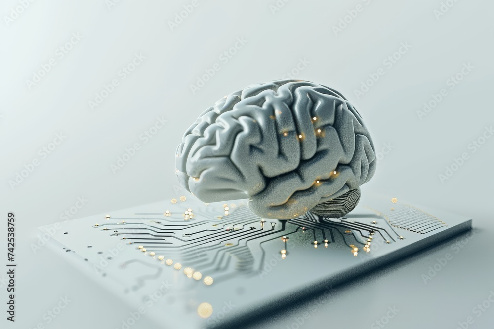 AI Brain Chip anterior. Artificial Intelligence memory mind silicon ...