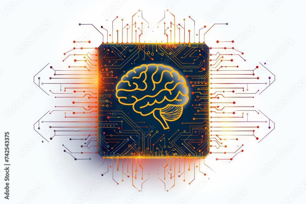 AI Brain Chip mosfet. Artificial Intelligence urography mind ...