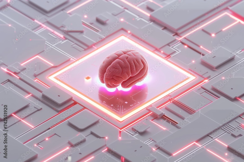 AI Brain Chip cognitive. Artificial Intelligence healthtech mind ai ...