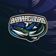 Barracuda mascot logo design vector with modern illustration concept style for badge, emblem and t shirt printing. Barracuda fish illustration for sport and esport team.