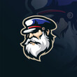 Captain mascot logo design vector with modern illustration concept style for badge, emblem and t shirt printing. Captain head illustration.