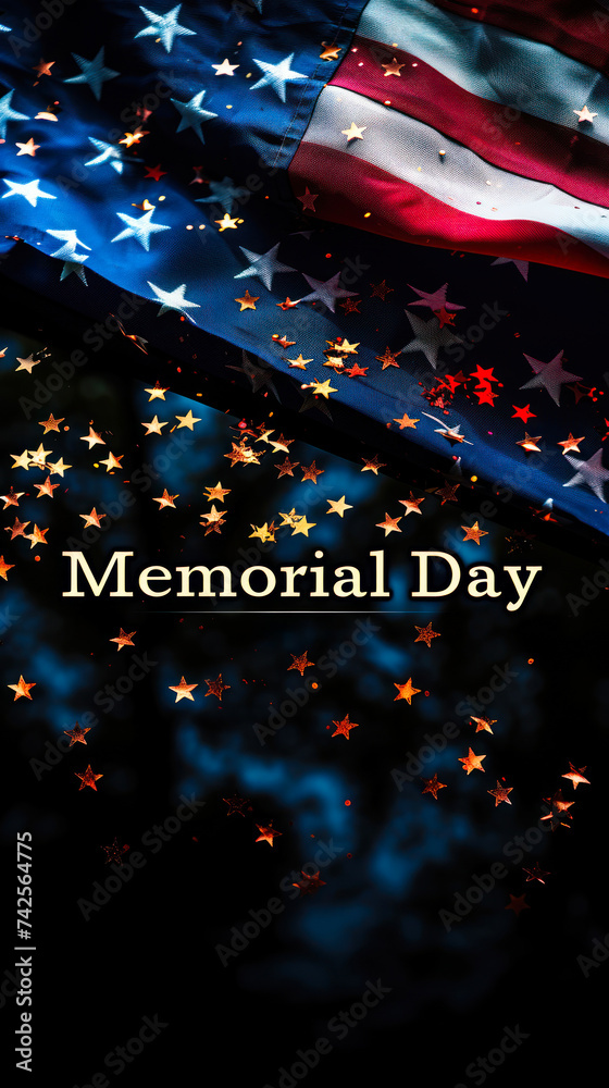 Memorial Day tribute with Remember and Honor text and stars above the ...