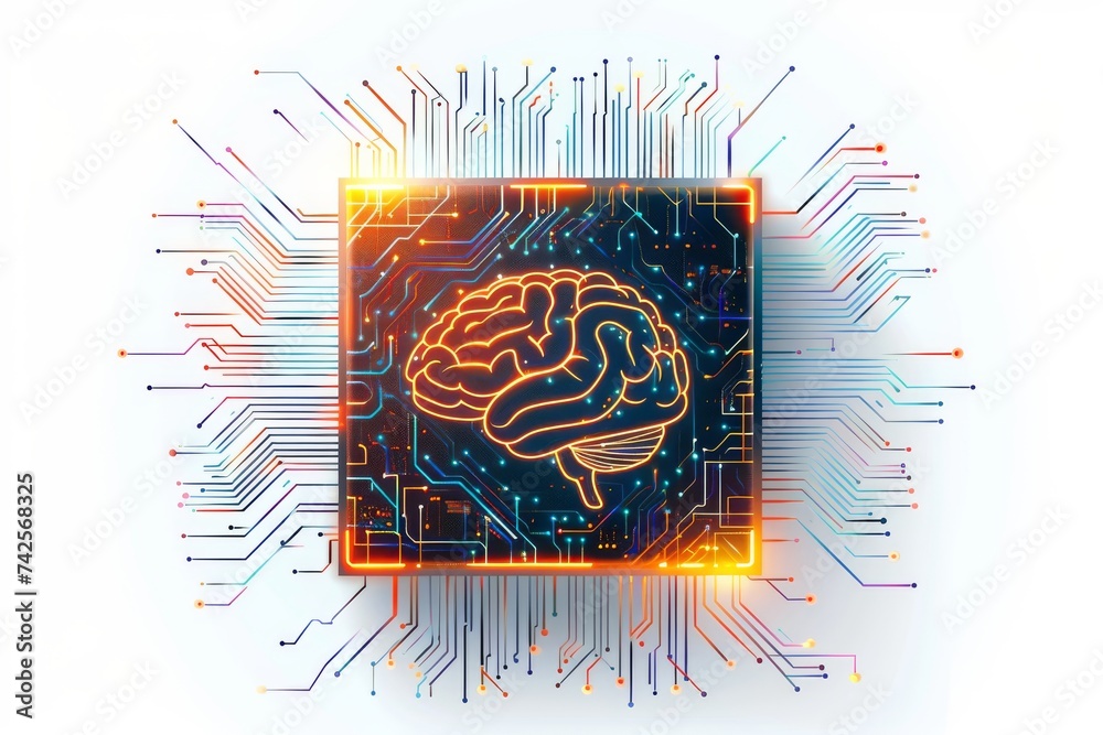 AI Brain Chip brain. Artificial Intelligence neurotransmitter human ...