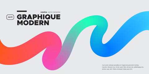 Poster - wavy shape with gradient colors on white background. vector illustration.
