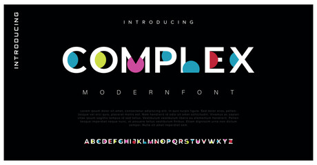 Poster - Complex Modern abstract digital alphabet font. Minimal technology typography, Creative sport font and with numbers. vector illustration Free Vector
