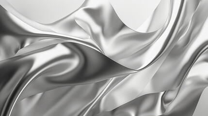 Poster - Black and white closeup of an abstract wave with flat surface, styled metallic, shiny/glossy, detailed drapery, reflective, soft-edged in a photobashing, abstract creation.