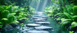 Tranquil Forest Stream, Gentle Waters Journey, Lush Greenerys Embrace, Peaceful Nature Retreat