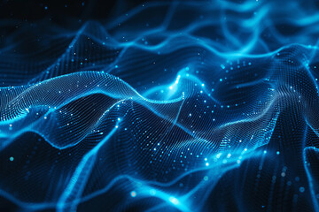 Fototapete - Abstract background with blue lines or network connections on a dark background
