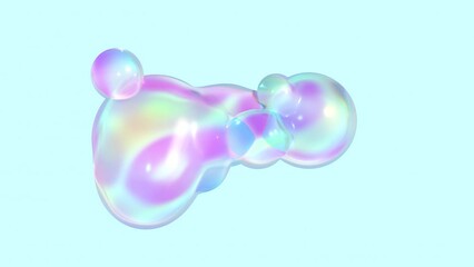 Aufkleber - Morphing liquid blobs in a metaball animation. 3D Abstract Colorful Metaballs in the background. 4-K Ultra HD. 