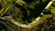 Aerial view of Monte Ciocci and Ettore Scola park in Rome, Italy