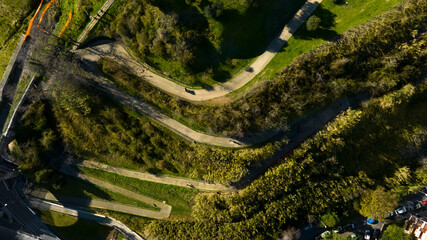 Wall Mural - Aerial view of Monte Ciocci and Ettore Scola park in Rome, Italy