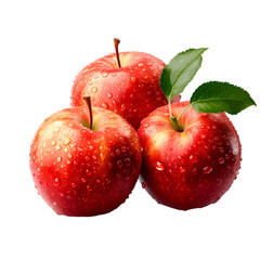 Wall Mural - Fresh apples isolated on transparent background 