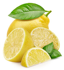 Sticker - Lemon isolated on white background